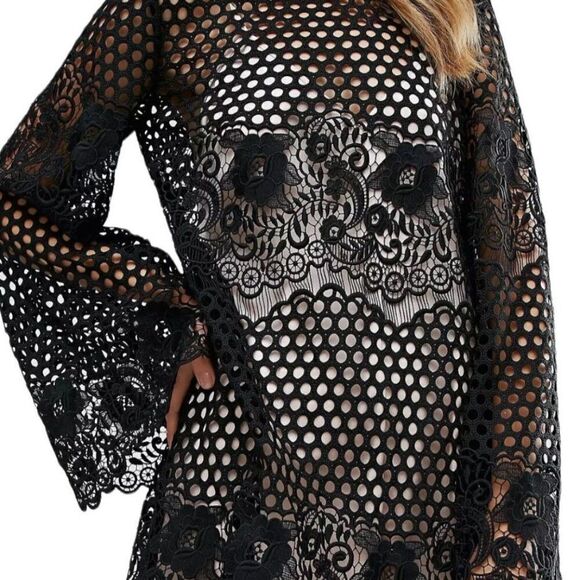 Womens Alice McCall Dress Like I Would Lace Statement Sleeve Mini Goth Blk Sz 2 - Picture 6 of 17